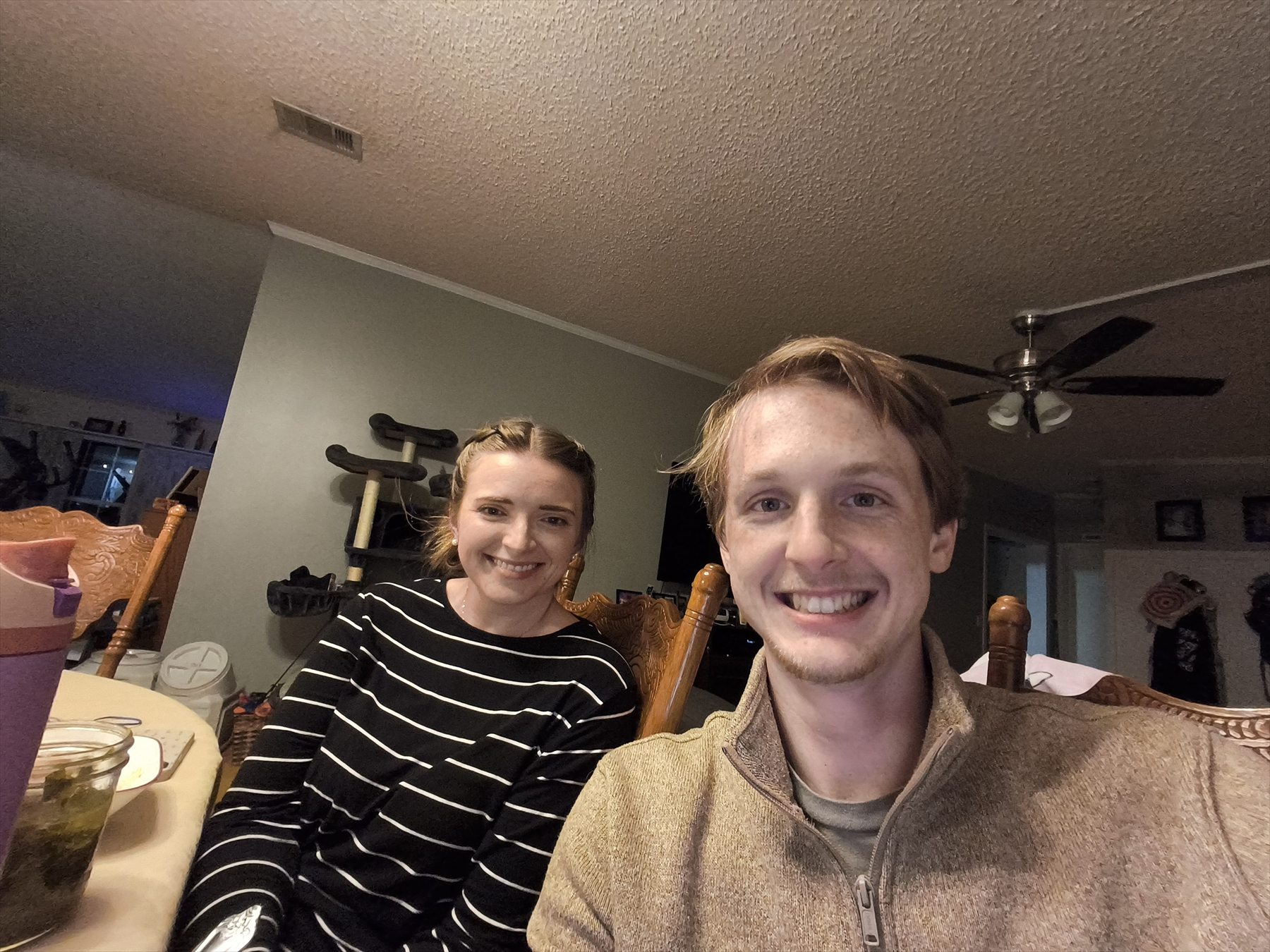 Hannah and Lucas together at dinner